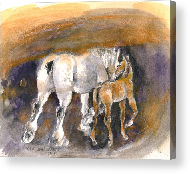 Mary Ogden Armstrong Acrylic Print featuring the painting Walking away by Mary Armstrong