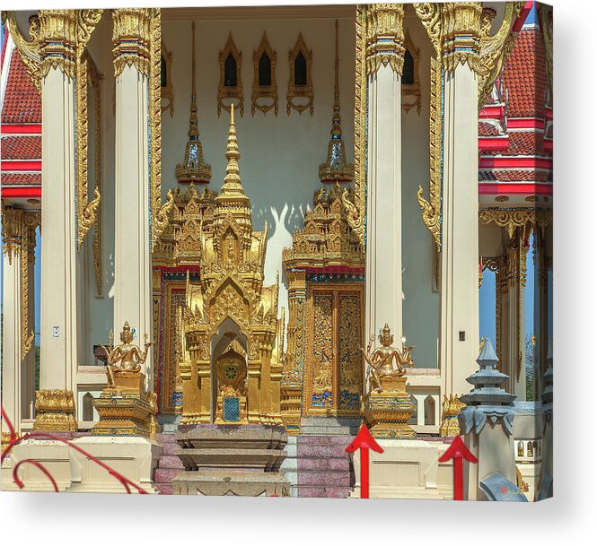 Temple Acrylic Print featuring the photograph Wat Phrom Chariyawat Phra Ubosot Entrance DTHNS0118 by Gerry Gantt