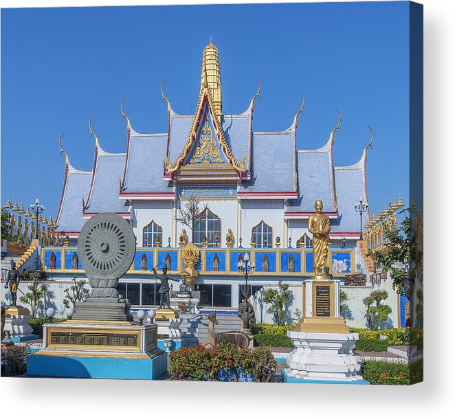 Temple Acrylic Print featuring the photograph Wat Sawangfa Pruetaram Blue Great Hall DTHCB0124 by Gerry Gantt