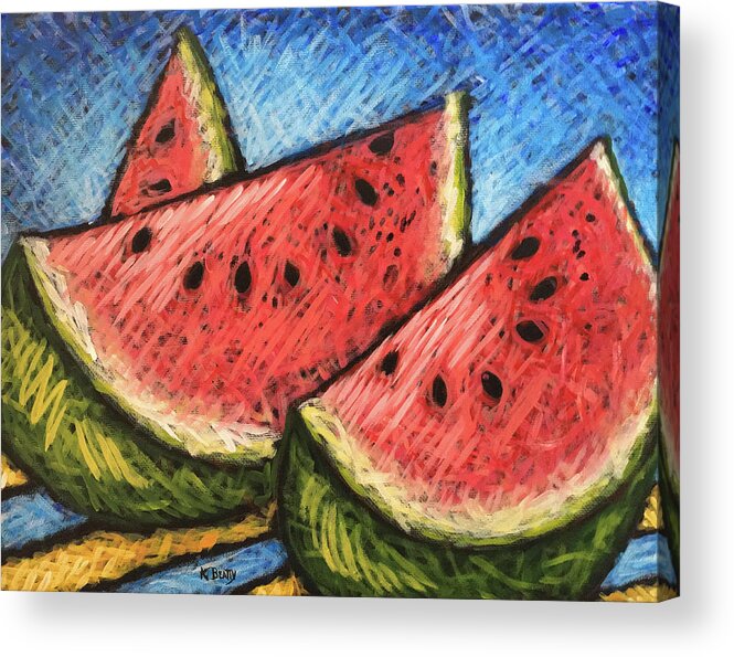 Painting Acrylic Print featuring the painting Watermelon Summer by Karla Beatty