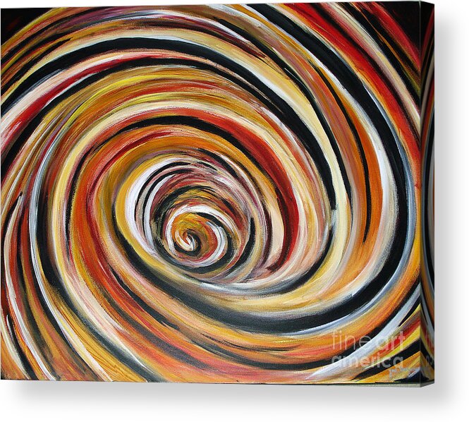 Circle Geometric Shape Abstract Acrylic Print featuring the painting What Goes Around Comes Around by Yael VanGruber