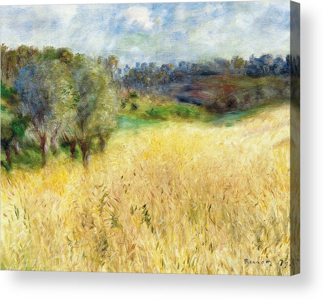 French Art Acrylic Print featuring the painting Wheat Field by Auguste Renoir