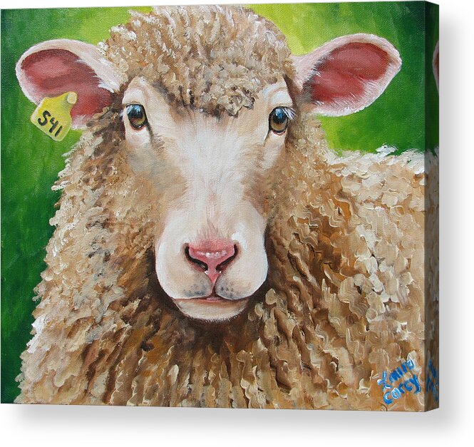 Sheep Acrylic Print featuring the painting Willow by Laura Carey