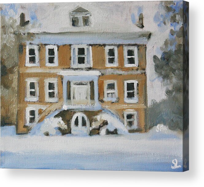 House Acrylic Print featuring the painting Willowbank in Winter by Sarah Lynch