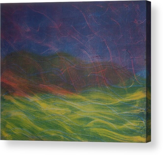 Landscape Acrylic Print featuring the painting Wind by Emily Young