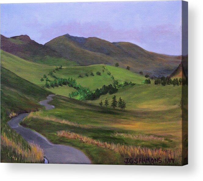 Landscapes Acrylic Print featuring the painting Winding Road by Janet Greer Sammons