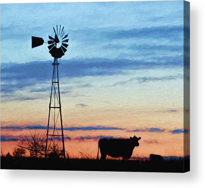 Kansas Acrylic Print featuring the photograph Windmill Art -008 by Rob Graham