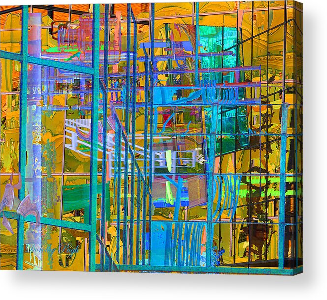 Architecture Acrylic Print featuring the digital art Windows into the Future by Dorothy Pugh