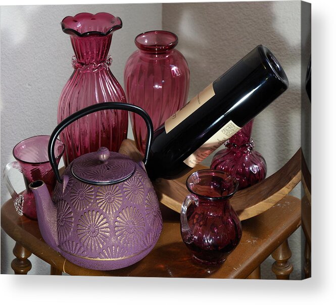 Still Life Acrylic Print featuring the photograph Wine and Tea by Richard Thomas