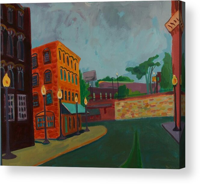 Cityscape Acrylic Print featuring the painting Wingate Street by Debra Bretton Robinson