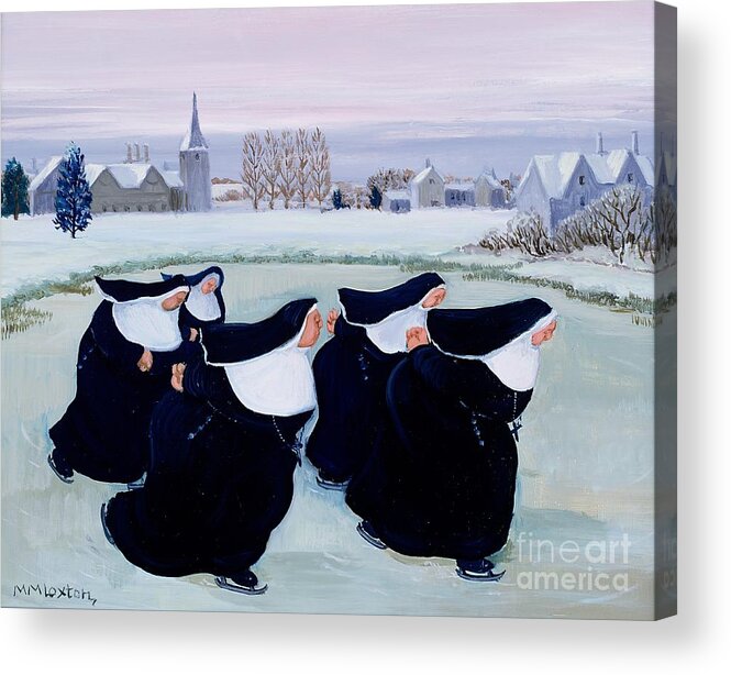 Habit Acrylic Print featuring the painting Winter at the Convent by Margaret Loxton