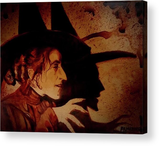 Ryan Almighty Acrylic Print featuring the painting WIZARD OF OZ WICKED WITCH - fresh blood by Ryan Almighty