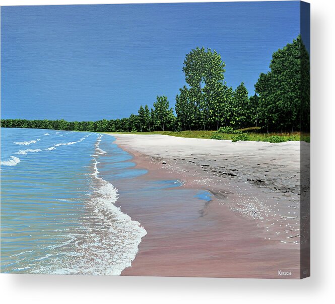 Beach Acrylic Print featuring the painting Woodland Beach by Kenneth M Kirsch