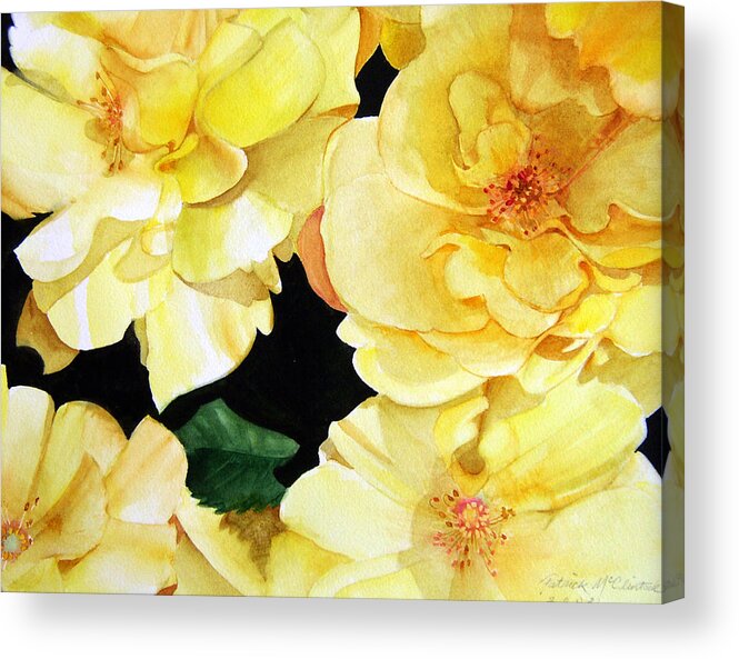 Floral Roses Acrylic Print featuring the painting Yellow Roses by Patrick McClintock