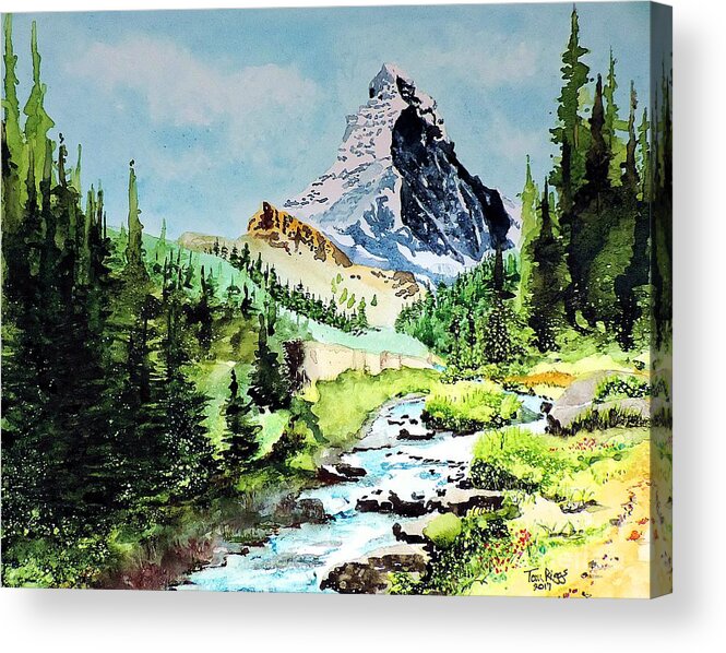 Matterhorn Acrylic Print featuring the painting You Must Be At Least THIS Tall... by Tom Riggs