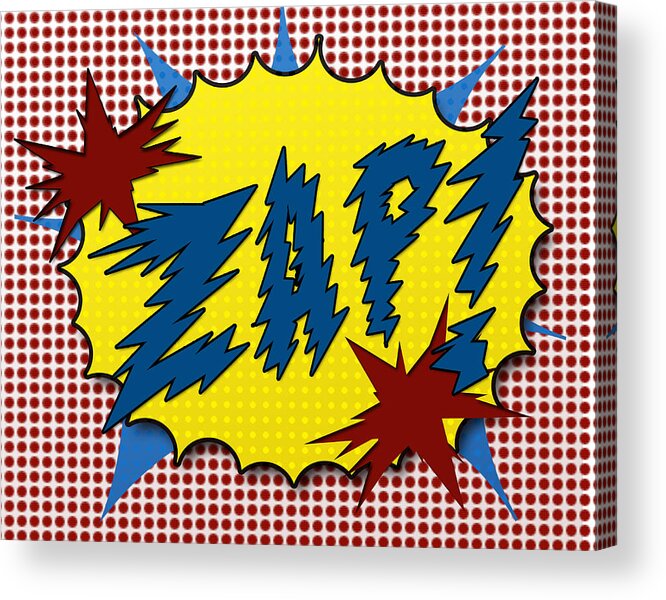 Sound Acrylic Print featuring the digital art Zap Pop Art by Suzanne Barber