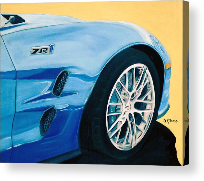 Cars Acrylic Print featuring the painting ZR1 Go Faster by Dean Glorso