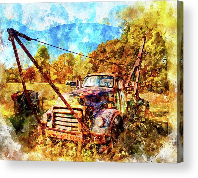Truck Acrylic Print featuring the digital art 1950 GMC Truck by Mark Allen