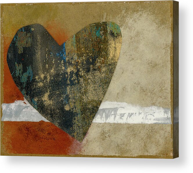 Heart Acrylic Print featuring the mixed media Heart Collage 653 by Carol Leigh