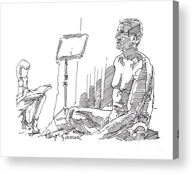 Female Sitting Pose Charcoal drawing by Pamela Rys | Artfinder