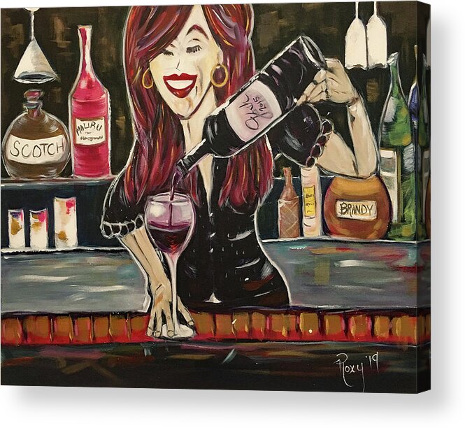 Bartender Acrylic Print featuring the painting Sassy Notes featuring Dana Doom by Roxy Rich