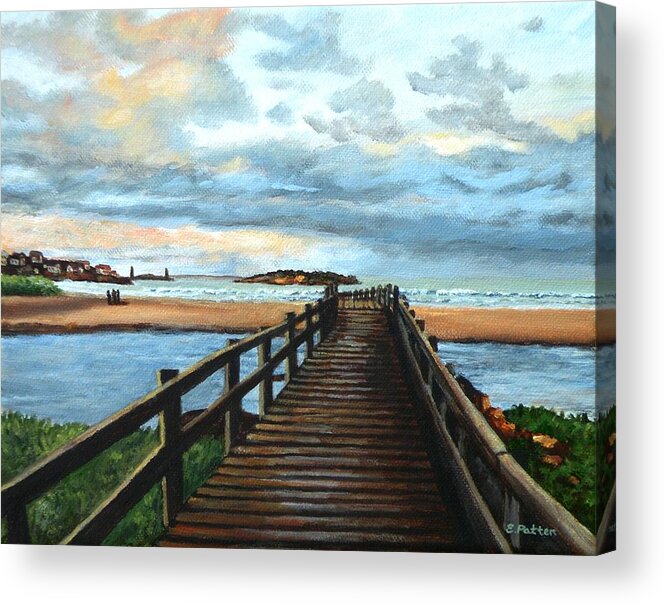 Good Harbor Acrylic Print featuring the painting Good Harbor Beach Gloucester #1 by Eileen Patten Oliver