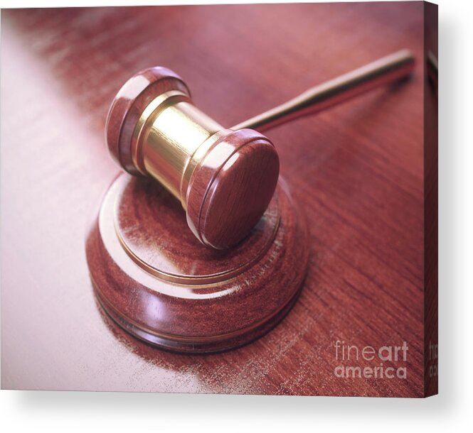 Law Acrylic Print featuring the photograph Judge's Gavel #2 by Ktsdesign/science Photo Library