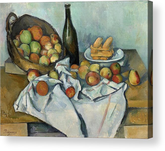 Fruit Acrylic Print featuring the painting The Basket Of Apples by Paul Cezanne