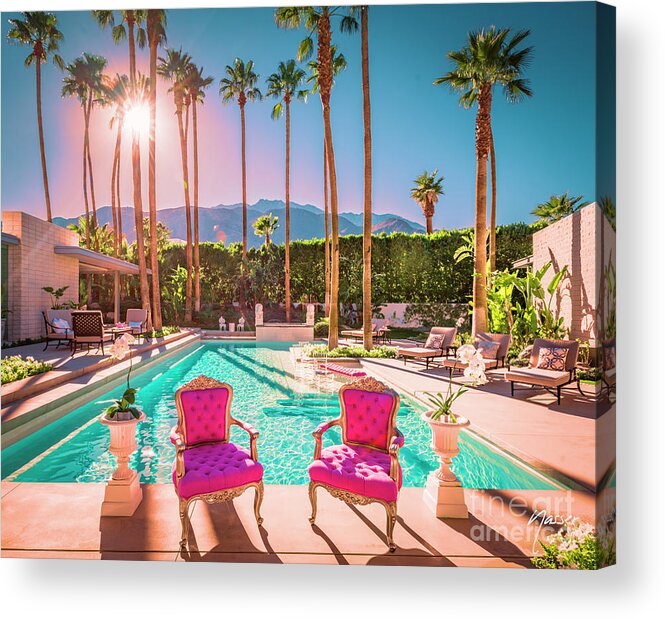 Mid-century Modern Acrylic Print featuring the photograph 2381 Mid-Century Modern Estate Palm Springs by Amyn Nasser