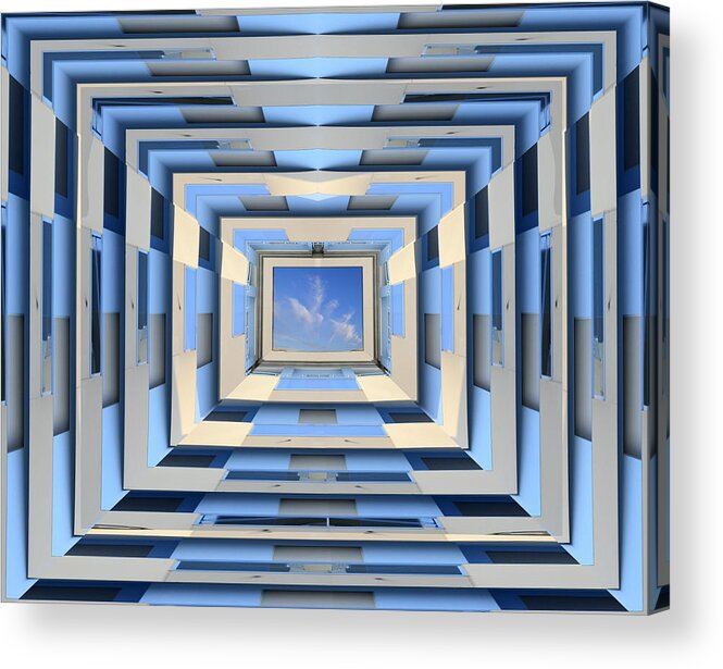 Abstract Building Color Blue Acrylic Print featuring the photograph Abstract #5 by Francesca Ferrari