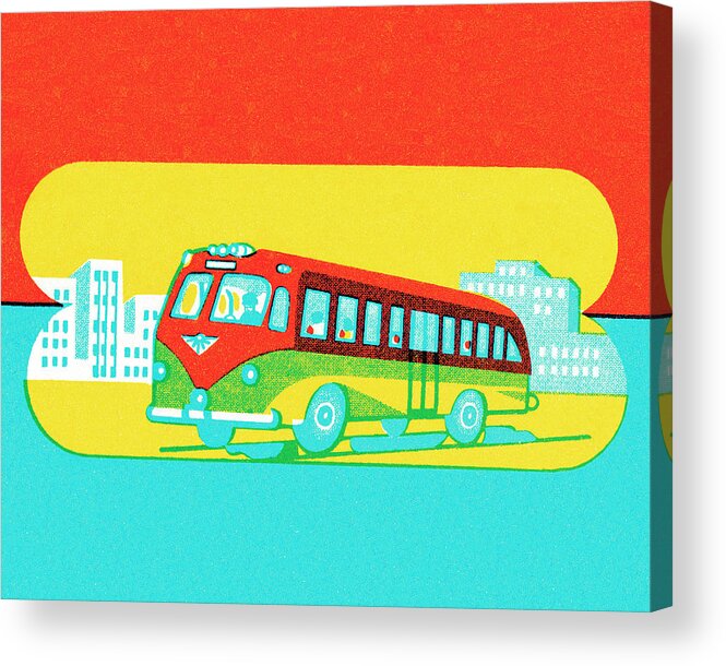 Bus Acrylic Print featuring the drawing Bus #7 by CSA Images