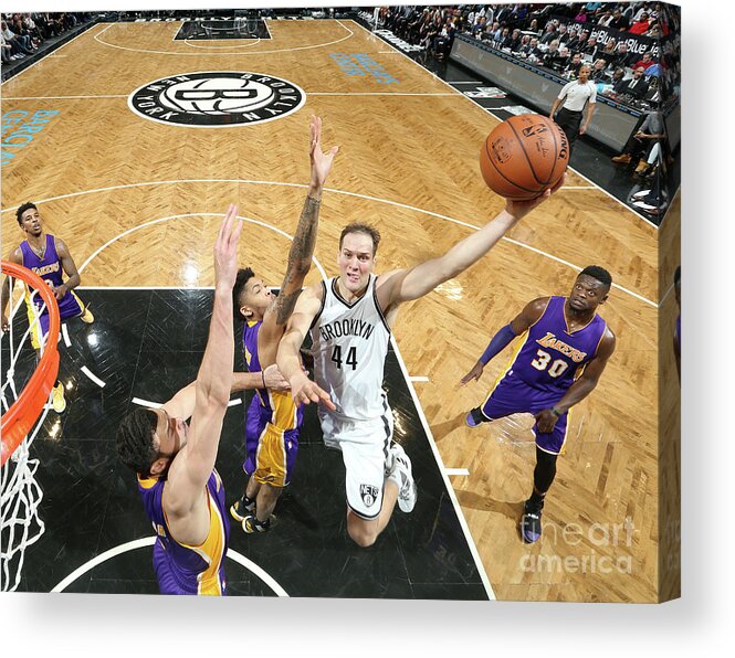 Bojan Bogdanovic Acrylic Print featuring the photograph Los Angeles Lakers V Brooklyn Nets by Nathaniel S. Butler