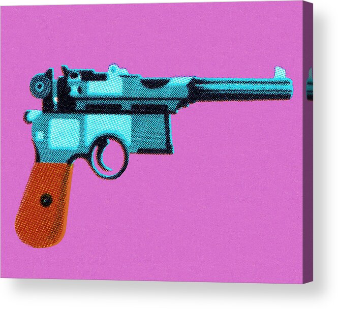 Campy Acrylic Print featuring the drawing Handgun #8 by CSA Images