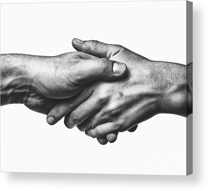 People Acrylic Print featuring the photograph A Firm Handshake by Svetazi