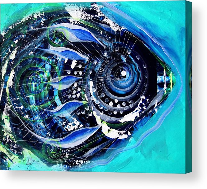 Fish Acrylic Print featuring the painting A new Breed in Blues by J Vincent Scarpace
