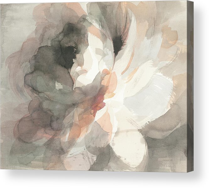Abstract Acrylic Print featuring the painting Abstract Peony Crop by Danhui Nai
