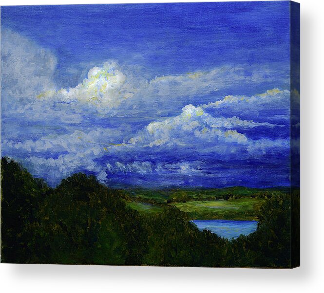 Clouds Acrylic Print featuring the painting After the Storm by Alexis Baranek
