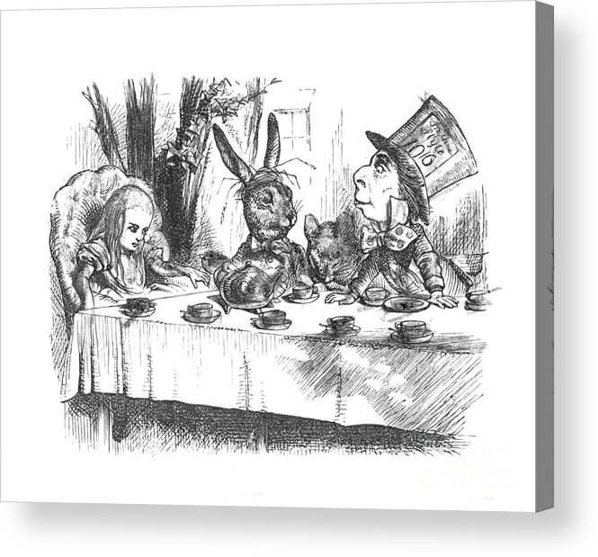 The Mad Hatter's Tea Party, illustration from 'Alice in Wonderland' by  Lewis Carroll