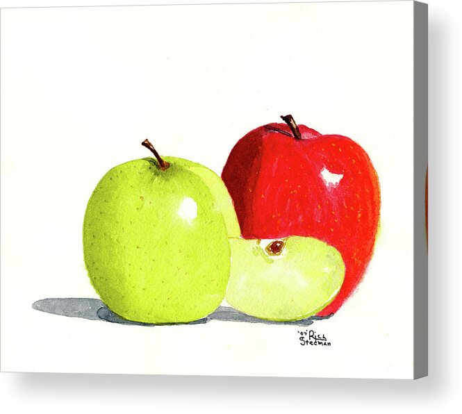 Apple Acrylic Print featuring the painting An Apple A Day by Richard Stedman