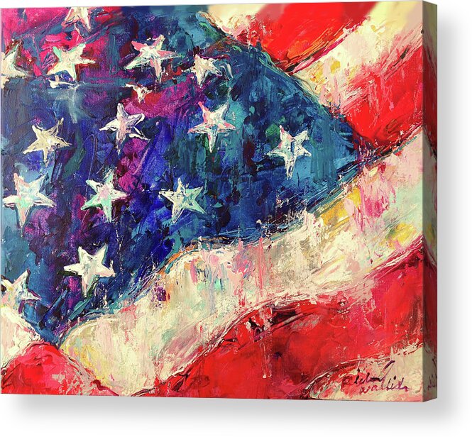 Artflag Acrylic Print featuring the painting Artflag by Richard Wallich