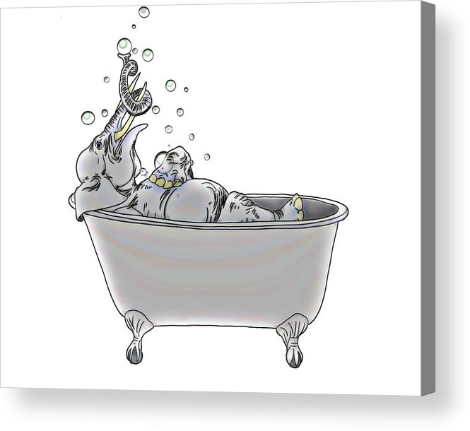 Bath Acrylic Print featuring the digital art Bath Time by John Haldane