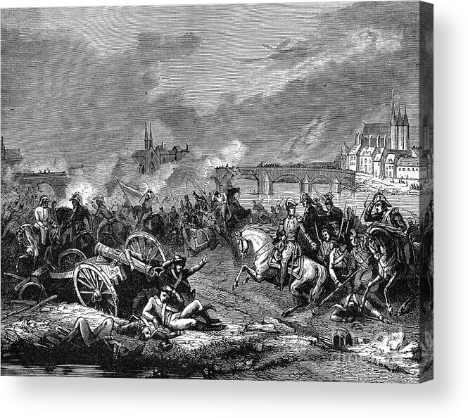 Horse Acrylic Print featuring the drawing Battle Of Montereau, France, 18th by Print Collector
