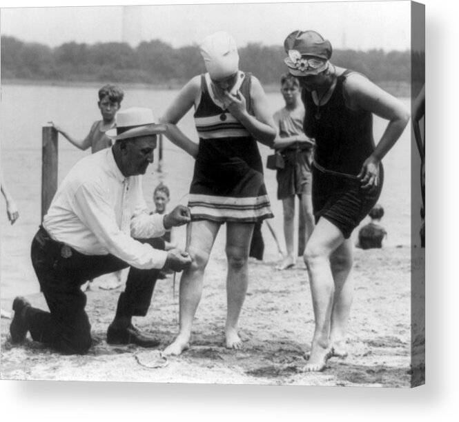 1920s Acrylic Print featuring the photograph Beach Censorship, 1922 by Science Source