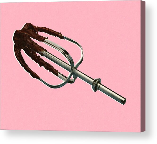 Appliance Acrylic Print featuring the drawing Beater with Chocolate Batter by CSA Images