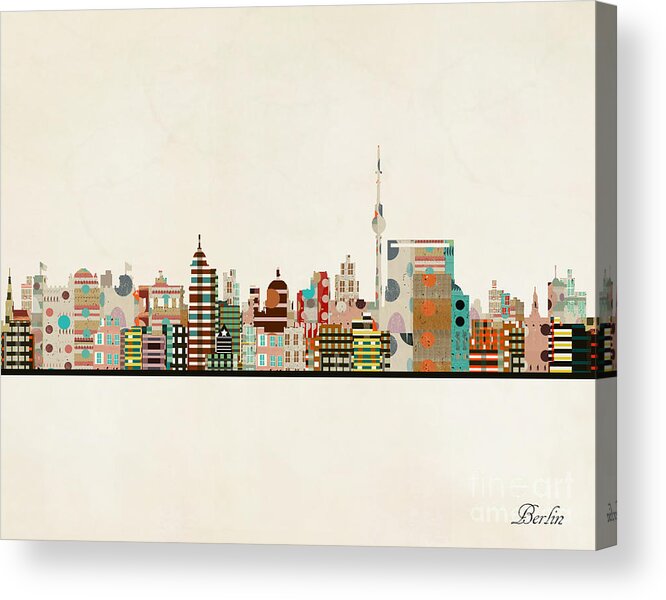 Berlin Acrylic Print featuring the painting Berlin City Skyline by Bri Buckley