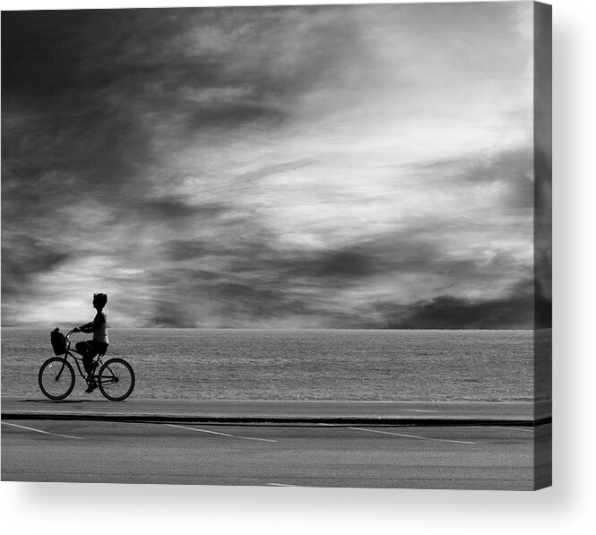 Pch Acrylic Print featuring the photograph Biking on PCH by John Rodrigues