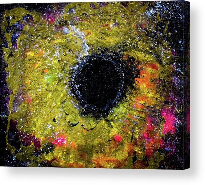 Sun Acrylic Print featuring the mixed media Black Hole Sun by Patsy Evans - Alchemist Artist