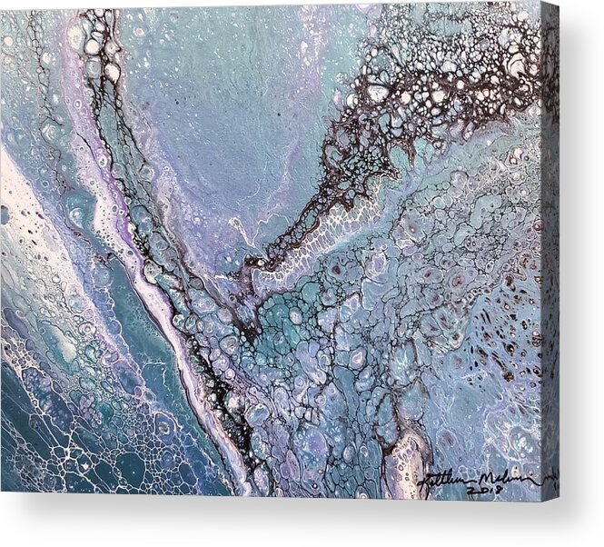 Abstract Acrylic Print featuring the painting Black Lace by Kathlene Melvin