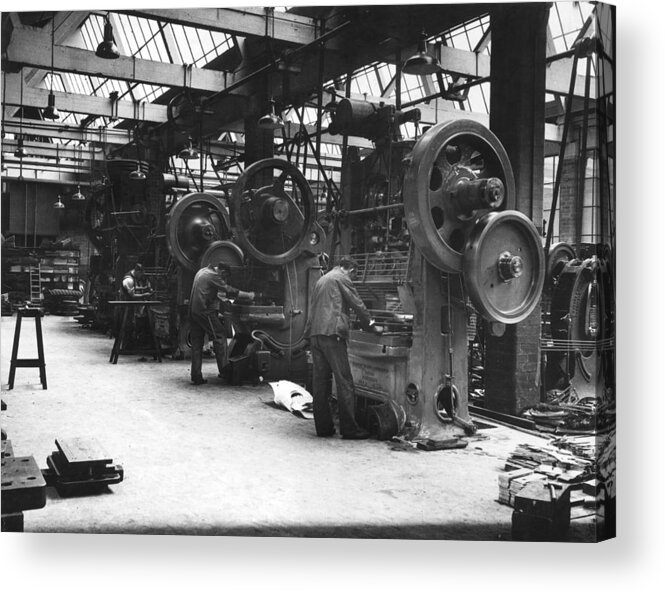 Working Acrylic Print featuring the photograph Bomber Factory by Fox Photos