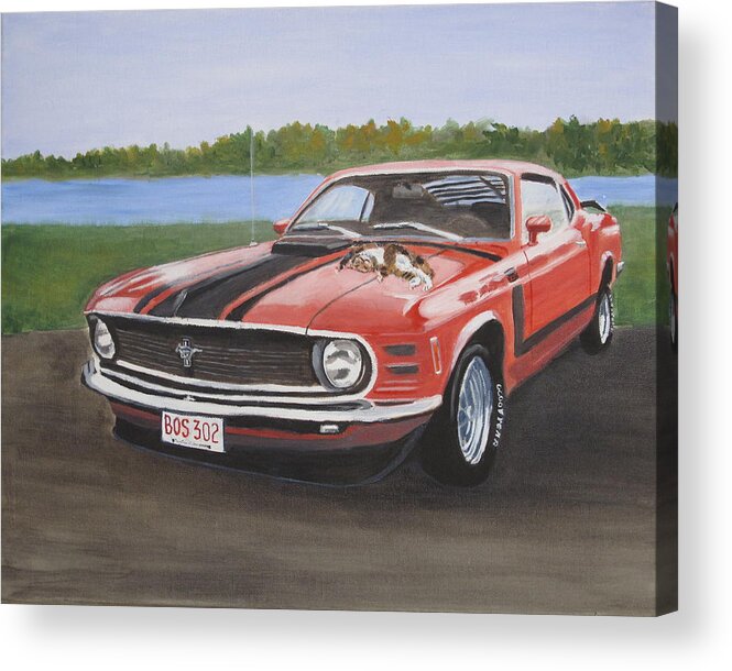 Boss 302 Acrylic Print featuring the painting Boss Kitty by Kathie Camara